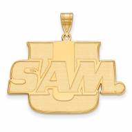 Samford Bulldogs Sterling Silver Gold Plated Extra Large Pendant