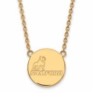 Samford Bulldogs Sterling Silver Gold Plated Large Pendant Necklace