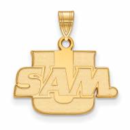 Samford Bulldogs Sterling Silver Gold Plated Small Pendant