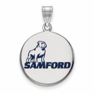 Samford Bulldogs Sterling Silver Large Enameled Pendant