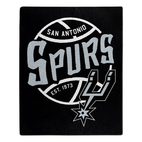San Antonio Spurs Blacktop Raschel Throw Blanket