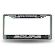 San Antonio Spurs Chrome Glitter License Plate Frame