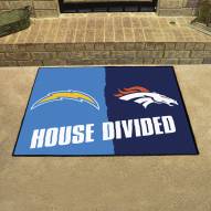 Los Angeles Chargers/Denver Broncos House Divided Mat