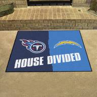 Los Angeles Chargers/Tennessee Titans House Divided Mat