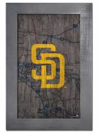 San Diego Padres 11" x 19" City Map Framed Sign