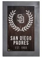 San Diego Padres 11" x 19" Laurel Wreath Framed Sign