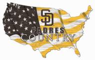 San Diego Padres 15" USA Flag Cutout Sign