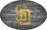 San Diego Padres 46" Distressed Wood Oval Sign