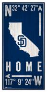 San Diego Padres 6" x 12" Coordinates Sign