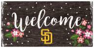 San Diego Padres 6" x 12" Floral Welcome Sign