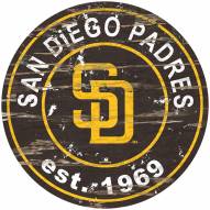 San Diego Padres Distressed Round Sign