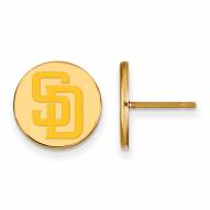 San Diego Padres Sterling Silver Gold Plated Small Disc Earrings
