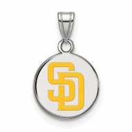 San Diego Padres Sterling Silver Small Enameled Pendant