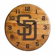 San Diego Padres Oak Barrel Clock