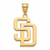 San Diego Padres Sterling Silver Gold Plated Large Pendant
