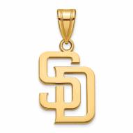 San Diego Padres Sterling Silver Gold Plated Medium Pendant