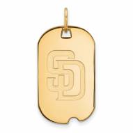 San Diego Padres Sterling Silver Gold Plated Small Dog Tag