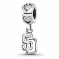San Diego Padres Sterling Silver Heart Bead