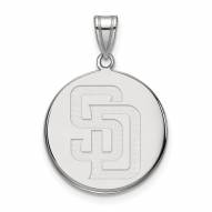 San Diego Padres Sterling Silver Large Disc Pendant