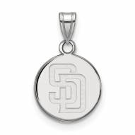 San Diego Padres Sterling Silver Small Disc Pendant