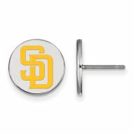 San Diego Padres Sterling Silver Small Enameled Disc Earrings