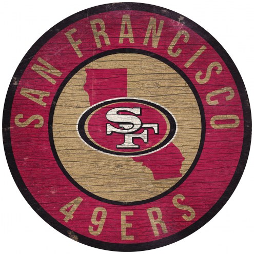 San Francisco 49ers 12&quot; Circle with State Sign