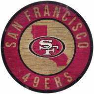 San Francisco 49ers 12" Circle with State Sign