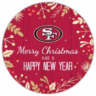 San Francisco 49ers 12" Merry Christmas & Happy New Year Sign