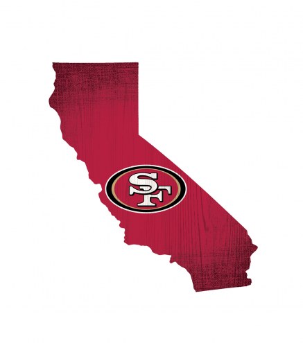 San Francisco 49ers 12&quot; Team Color Logo State Sign