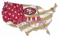 San Francisco 49ers 15" USA Flag Cutout Sign