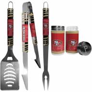 San Francisco 49ers 3 Piece Tailgater BBQ Set and Salt and Pepper Shaker Set