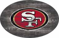 San Francisco 49ers 46" Distressed Wood Oval Sign