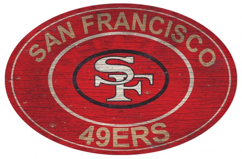 San Francisco 49ers 46&quot; Heritage Logo Oval Sign
