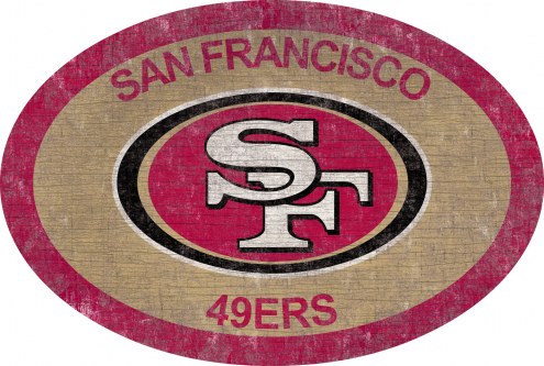 San Francisco 49ers 46&quot; Team Color Oval Sign