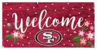 San Francisco 49ers 6" x 12" Floral Welcome Sign