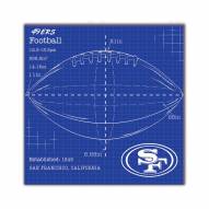 San Francisco 49ers Ball Blueprint 10" x 10" Sign