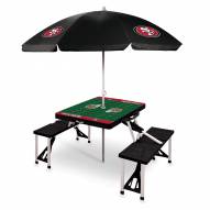 San Francisco 49ers Black Picnic Table w/Umbrella