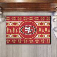 San Francisco 49ers Christmas Sweater Starter Rug