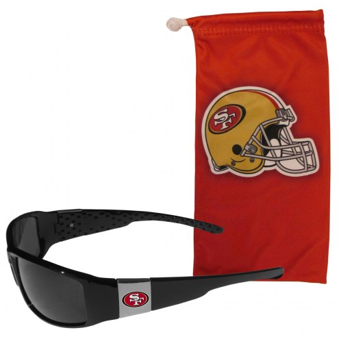 San Francisco 49ers Chrome Wrap Sunglasses & Bag