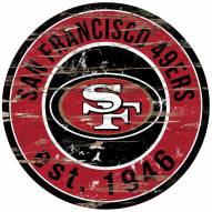 San Francisco 49ers Distressed Round Sign