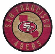 San Francisco 49ers Round State Wood Sign
