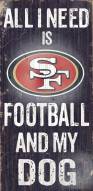 San Francisco 49ers Football & Dog Wood Sign