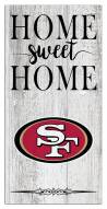 San Francisco 49ers Home Sweet Home Whitewashed 6" x 12" Sign
