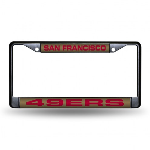 San Francisco 49ers Laser Black License Plate Frame