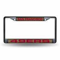 San Francisco 49ers Laser Black License Plate Frame