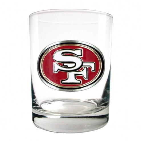 San Francisco 49ers Logo Rocks Glass - Set of 2