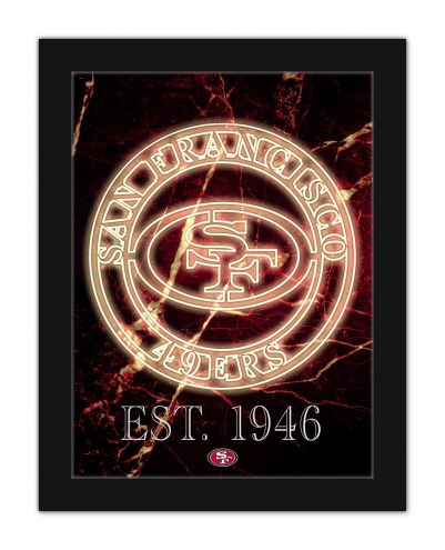 San Francisco 49ers Neon Circle Logo 12&quot; x 16&quot; Framed Wall Art