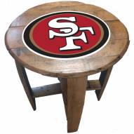 San Francisco 49ers Oak Barrel Table