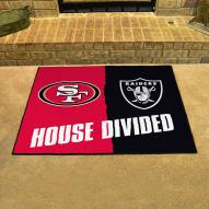 San Francisco 49ers/Las Vegas Raiders House Divided Mat
