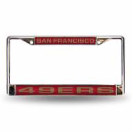 San Francisco 49ers Red Laser Chrome License Plate Frame